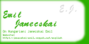 emil janecskai business card